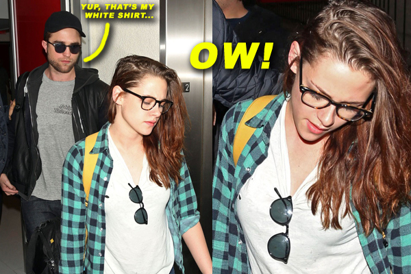 'Twilight' co-stars and newly rekindled couple Robert Pattinson and Kristen Stewart seen arriving together to LAX Los Angeles Airport after flying from New York. 