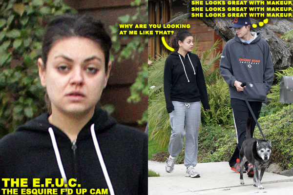Ashton Kutcher& Mila Kunis Walk The Dog