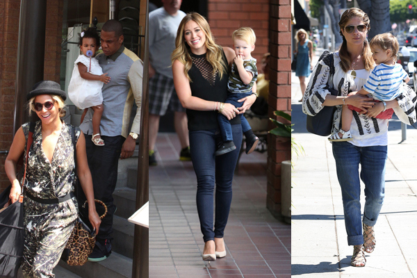 HAPPY FAMILY! Jay Z takes wife Beyonce and daughter Blue Ivy to lunch at Cafe Nervosa in Toronto