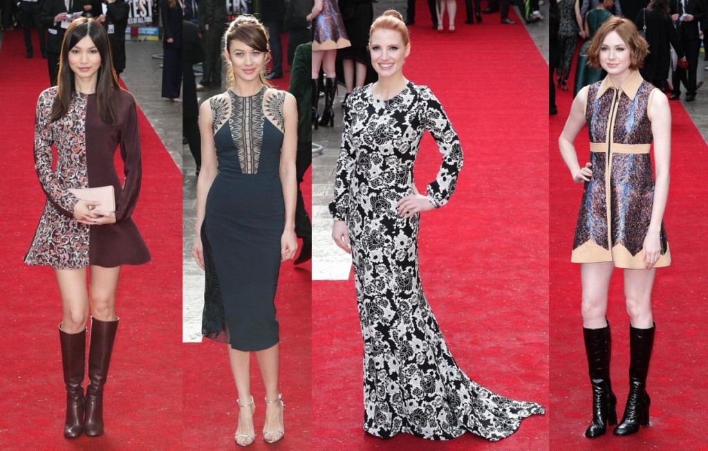 Gemma Chan, Olga Kurylenko, Jessica Chastain, and Karen Gillan