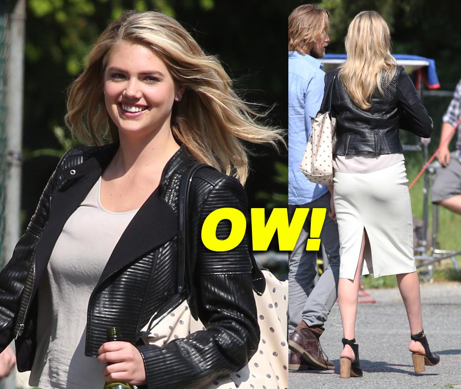 EXCLUSIVE: Kate Upton seen shooting scenes with her co-star Matt Barr for William H. Macy directed feature film 'The Layover' at Langley City