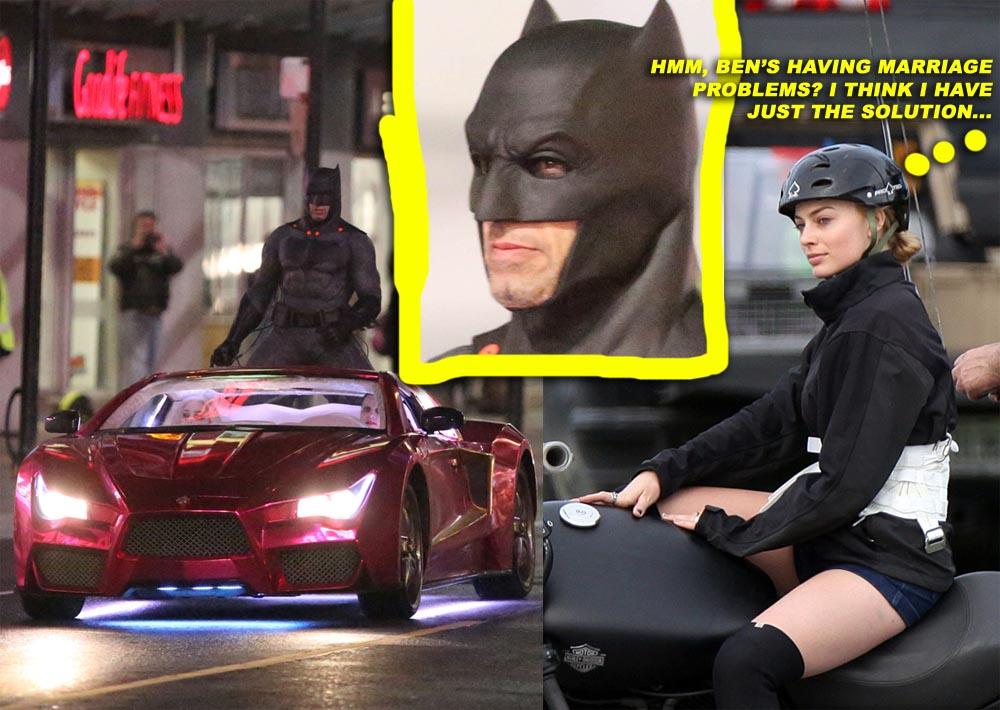 Margot Robbie, Jared Leto and Ben Affleck seen filming on set of Suicide Squad in Toronto