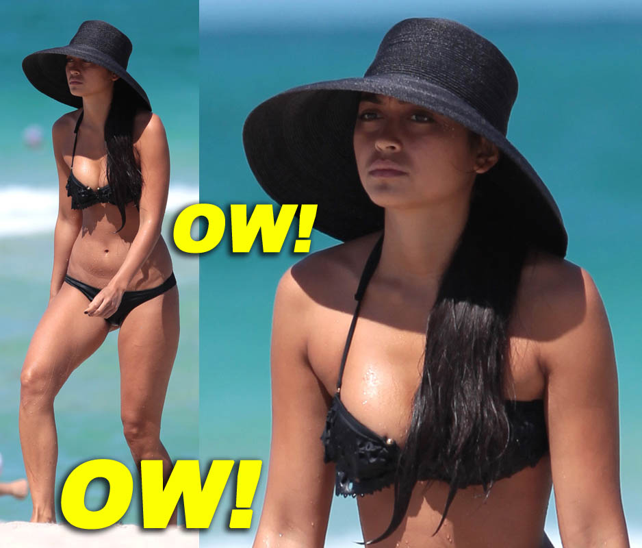EXCLUSIVE: Ambra Battilana, the model who accused Harvey Weinstein of groping her, shows off her stunning figure on the beach in Miami