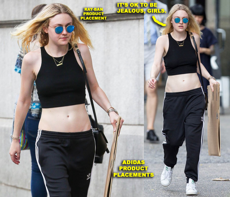 Dakota Fanning Shows Off Her Flat Stomach In NYC