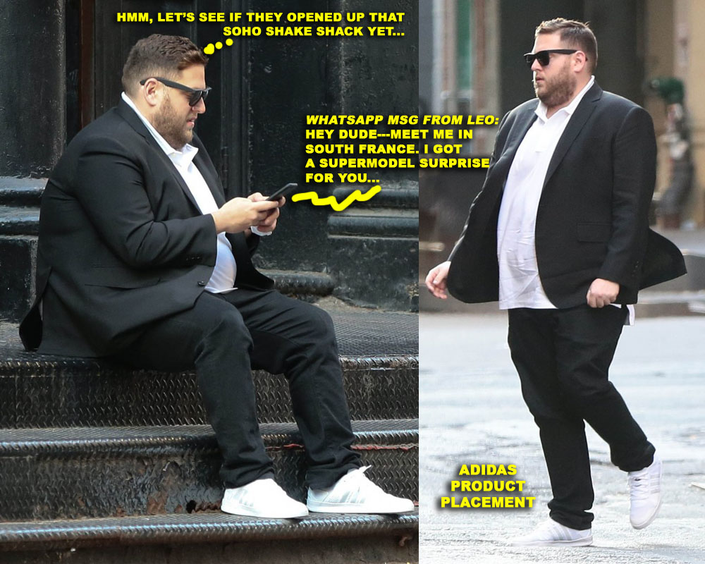 Jonah Hill Waits For A Ride In NYC
