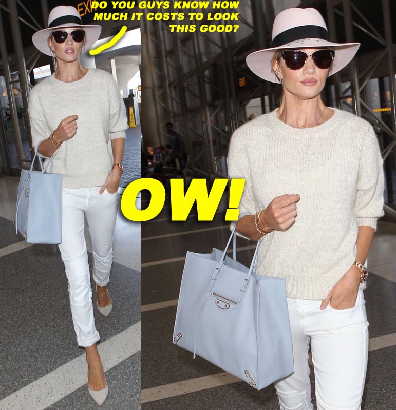 Rosie Huntington-Whiteley Departing On A Flight At LAX