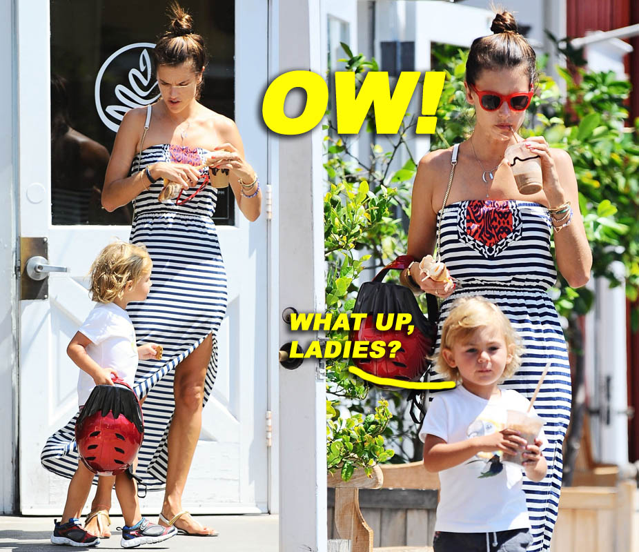 Exclusive... Alessandra Ambrosio & Son Noah At The Brentwood Country Mart