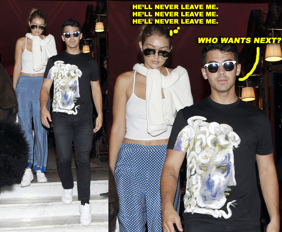 Gigi Hadid and Joe Jonas seen out and about in Paris