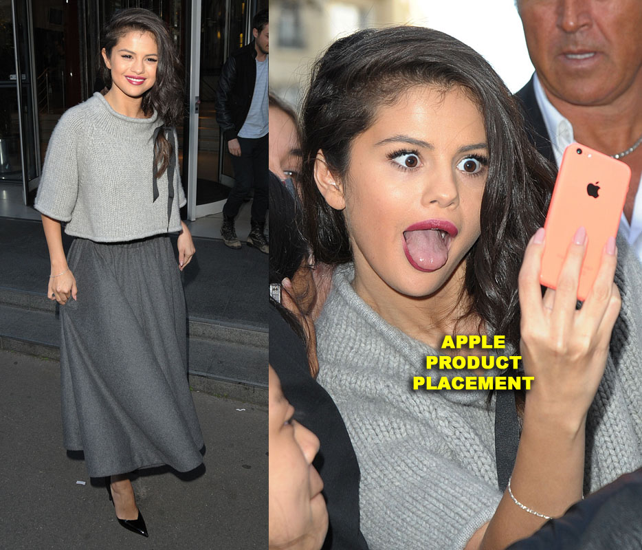 Selena Gomez Poses For Selfies With Her Fans While Visiting NRJ Radio Station