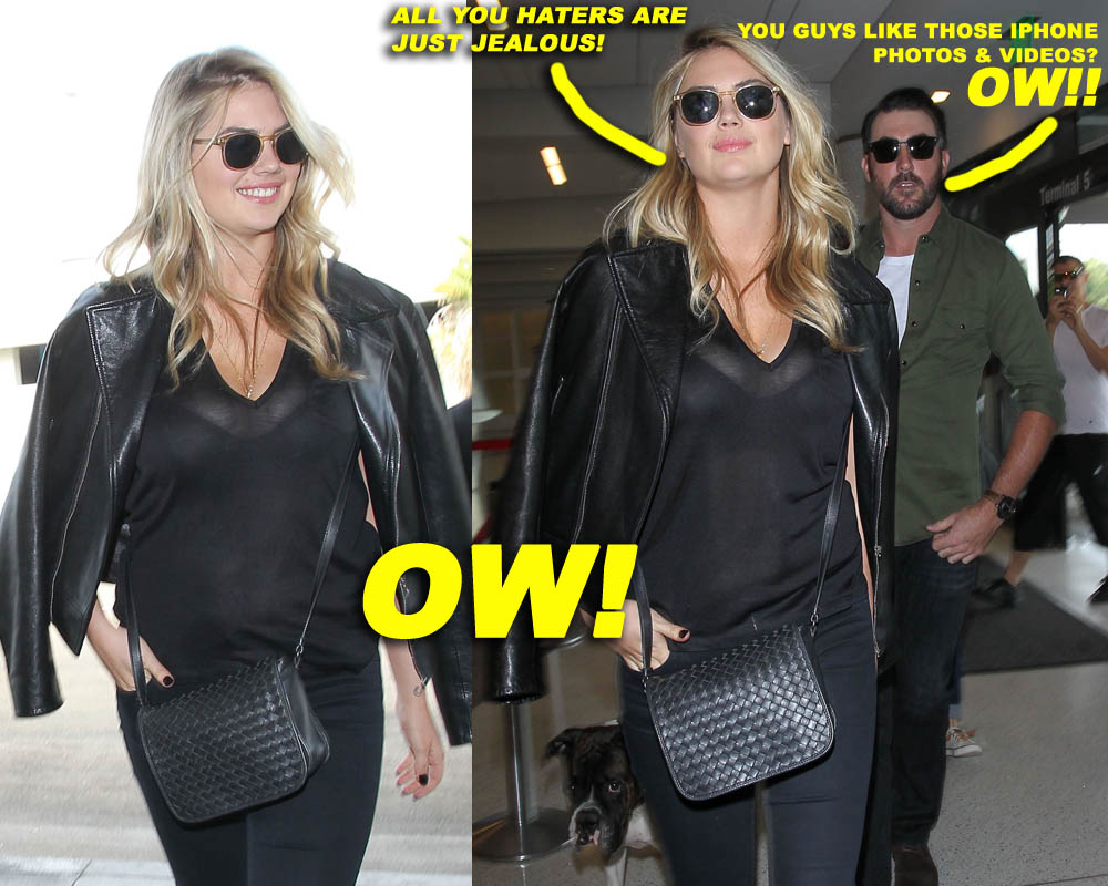 Kate Upton & Justin Verlander Departing On A Flight At LAX