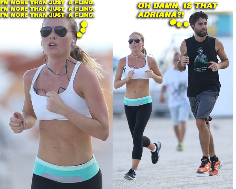 Adrian Grenier goes out for a jog with a mystery woman on Miami Beach