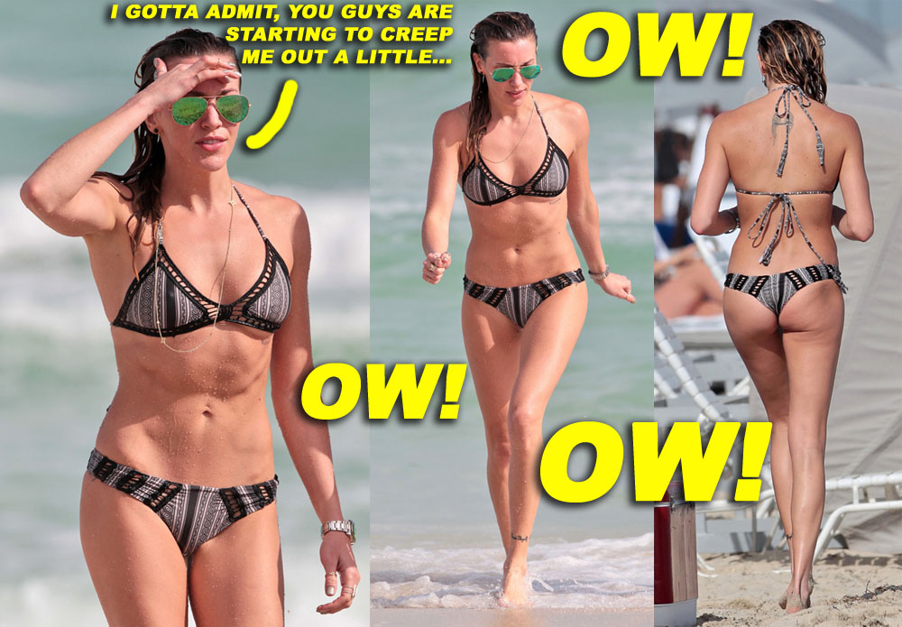 Arrow star Katie Cassidy seen enjoying a dip in the ocean at Miami Beach