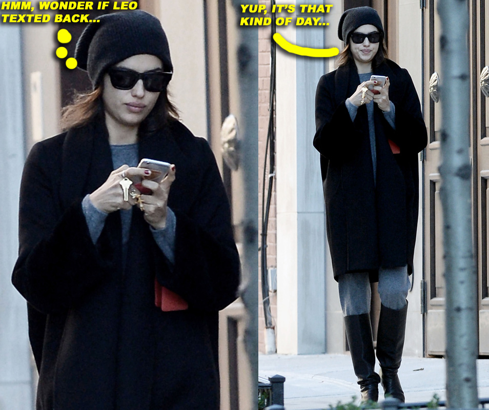 EXCLUSIVE: Irina Shayk seen returning to her Manhattan residence after taking a walk