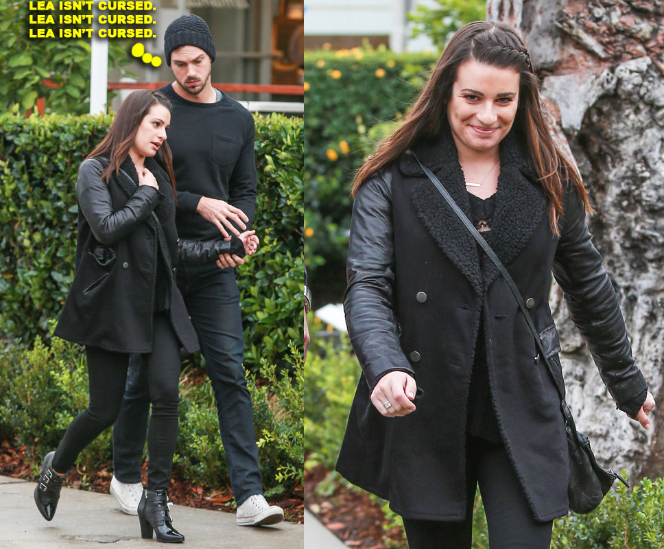 Shy Lea Michele Out In West Hollywood With Her Boyfriend