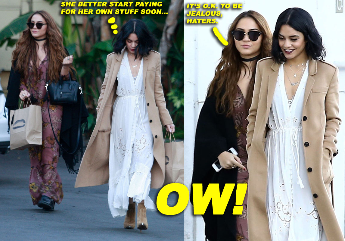 Exclusive... Vanessa & Stella Hudgens Doing Some Last Minute Christmas Shopping