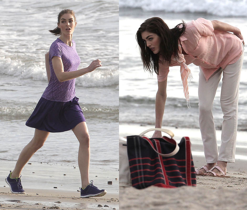 EXCLUSIVE: Recently married to former NHL player Sean Avery, Hilary Rhoda gets back to modeling with a photoshoot on Santa Monica beach